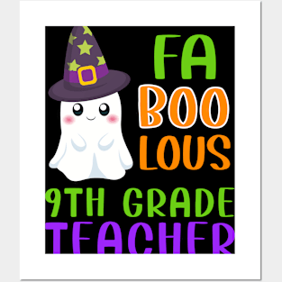 Halloween Ninth Grade Teacher Funny Halloween Ghost Posters and Art